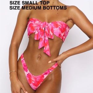 White Fox Boutique Bikini Set | SMALL top, MEDIUM bottoms | Brand new with tags